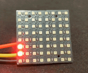 A gif showing a red dot scanning through the LED array and looping forever.